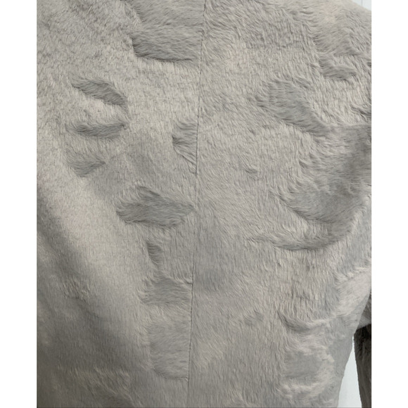 Future Ozbek Jacket Blazer Three button Faux Fur Gray Long Sleeve Notch 14 XL - Picture 6 of 10